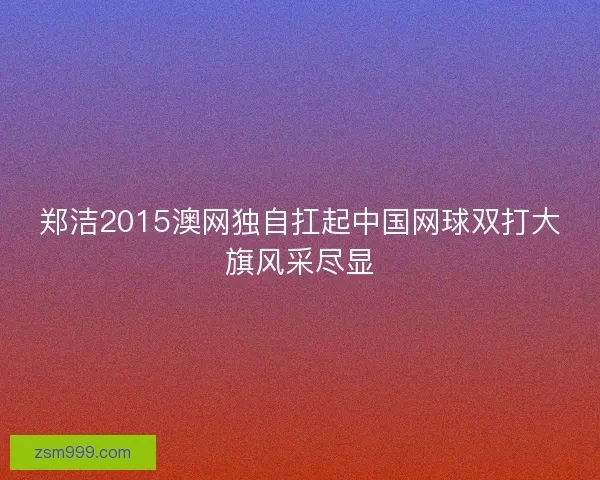 郑洁2015澳网独自扛起中国网球双打大旗风采尽显