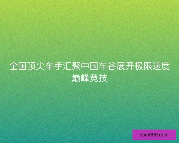 全国顶尖车手汇聚中国车谷展开极限速度巅峰竞技